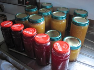 Plum jam and peach preserves in New Zealand