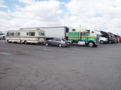 Andrew Wharton and Dave Clingman's RV at truck stop in Arizona